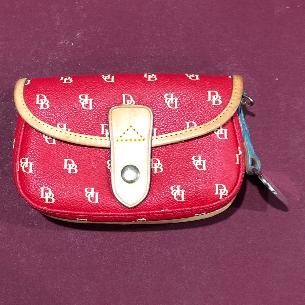 DOONEY & BOURKE  Fuschia Wristlet Wallet Pink Heart Charm Authentic